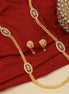 Gloomered Oval Gold Plated Necklace Set