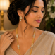Leaflet Bridged Gold Plated Necklace Set