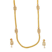 Leaflet Bridged Gold Plated Necklace Set