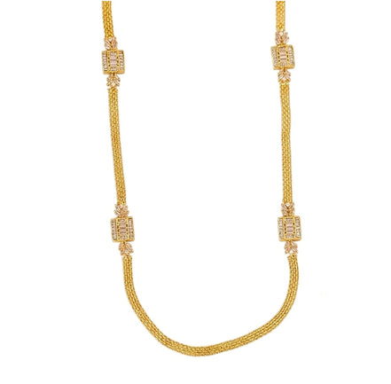Leaflet Bridged Gold Plated Necklace Set