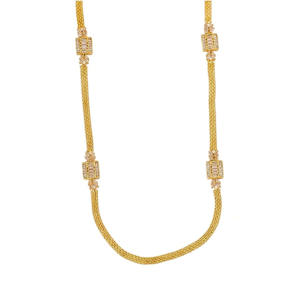 Leaflet Bridged Gold Plated Necklace Set