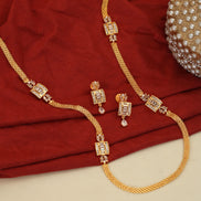Leaflet Bridged Gold Plated Necklace Set