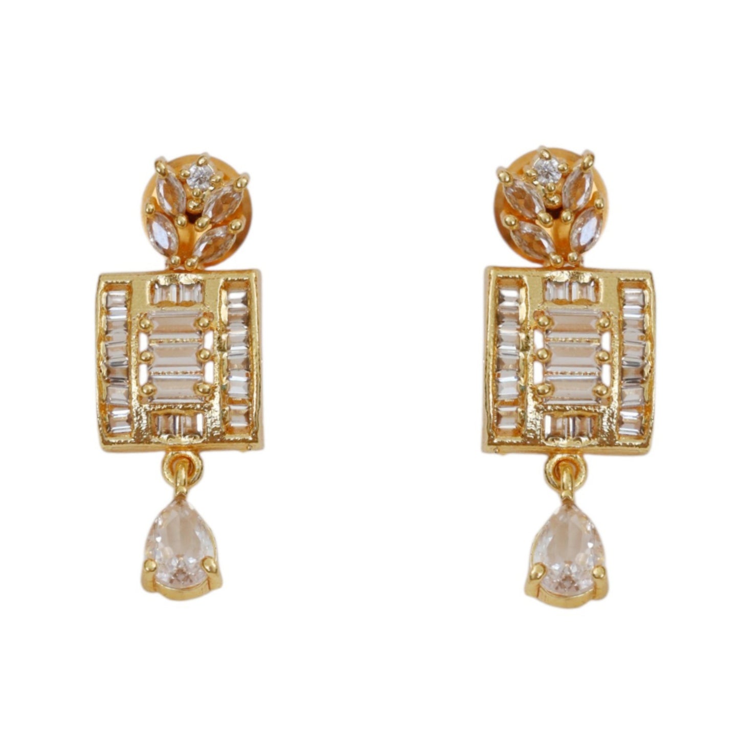 Leaflet Bridged Gold Plated Necklace Set
