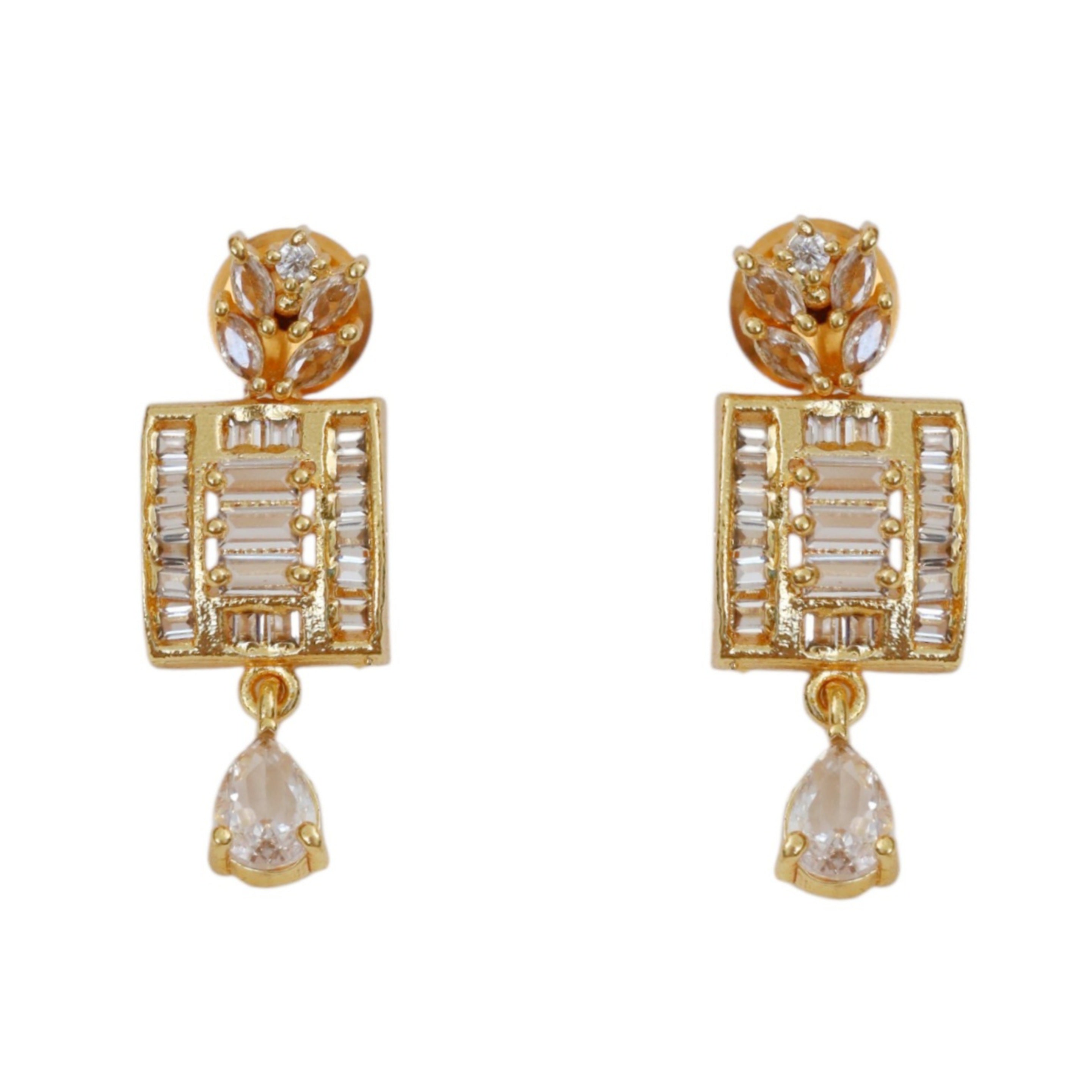 Leaflet Bridged Gold Plated Necklace Set