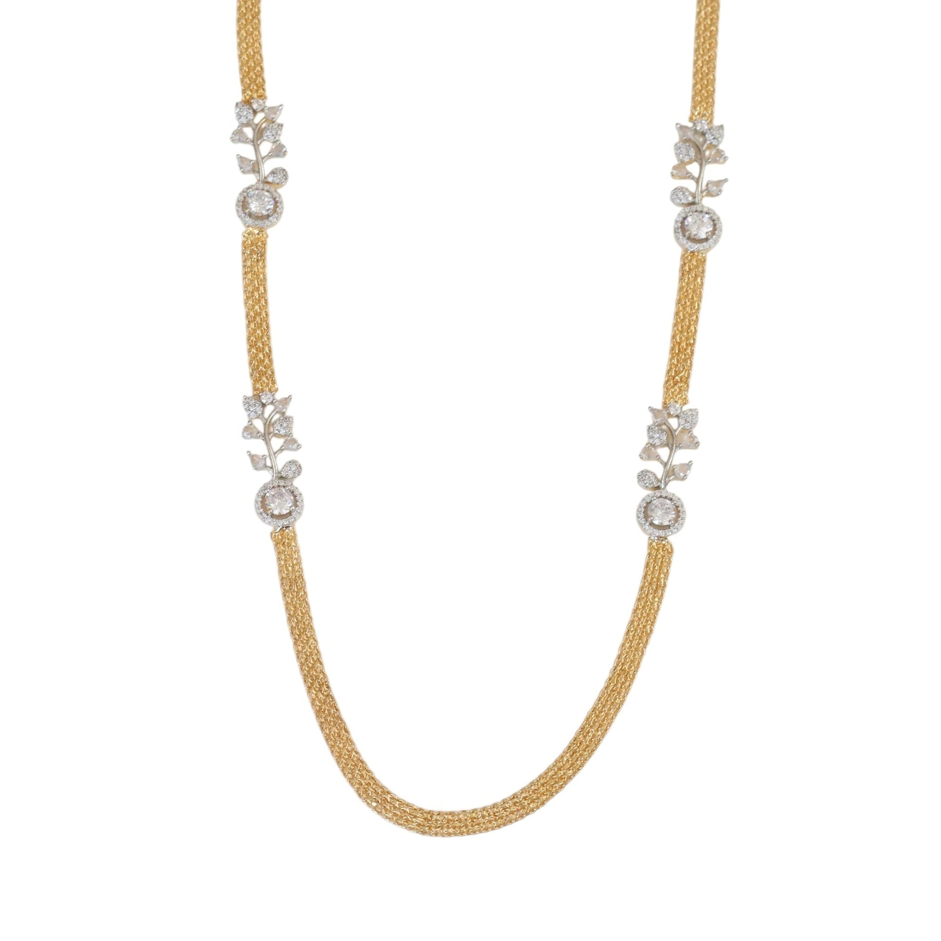 Leaflet Gold Silver Plated Necklace Set