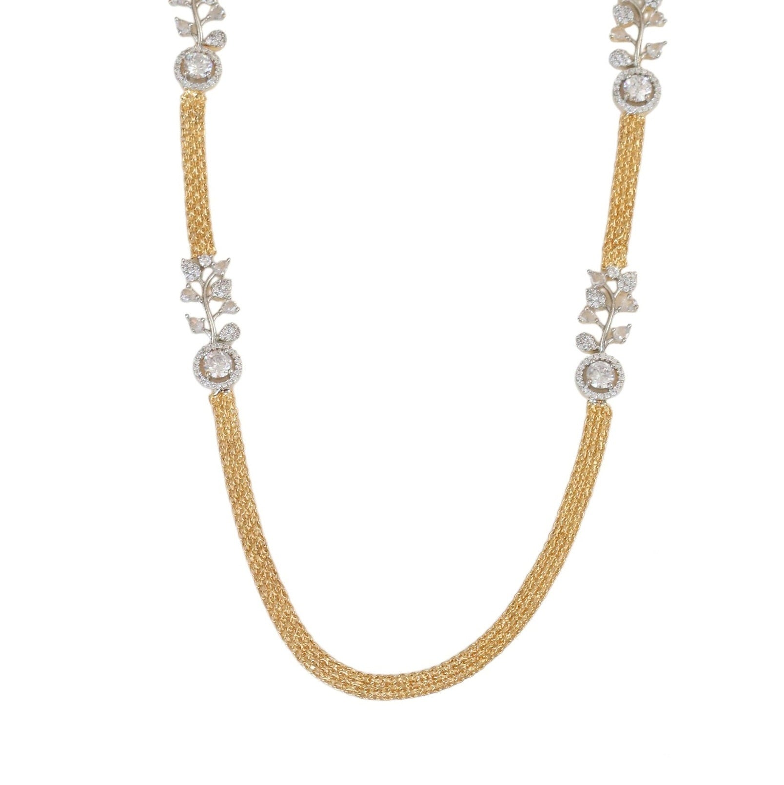Leaflet Gold Silver Plated Necklace Set