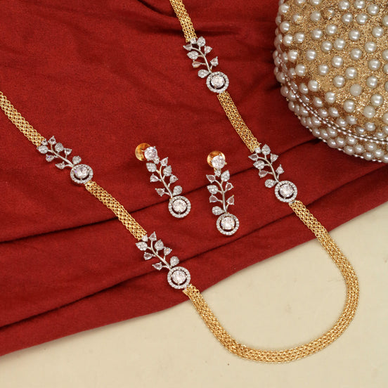 Leaflet Gold Silver Plated Necklace Set
