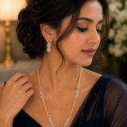Leaflet Oval Gold Plated Necklace Set