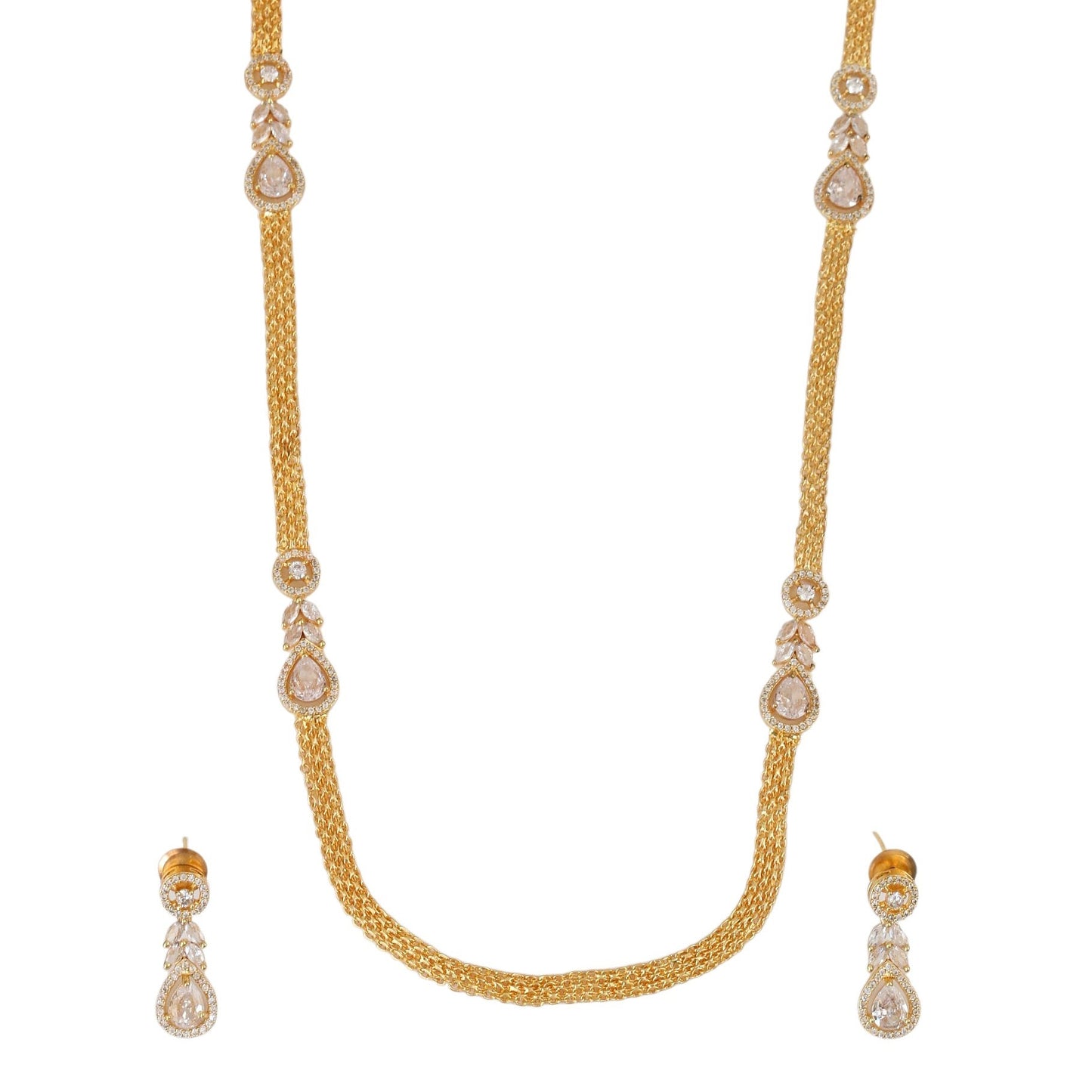 Leaflet Oval Gold Plated Necklace Set