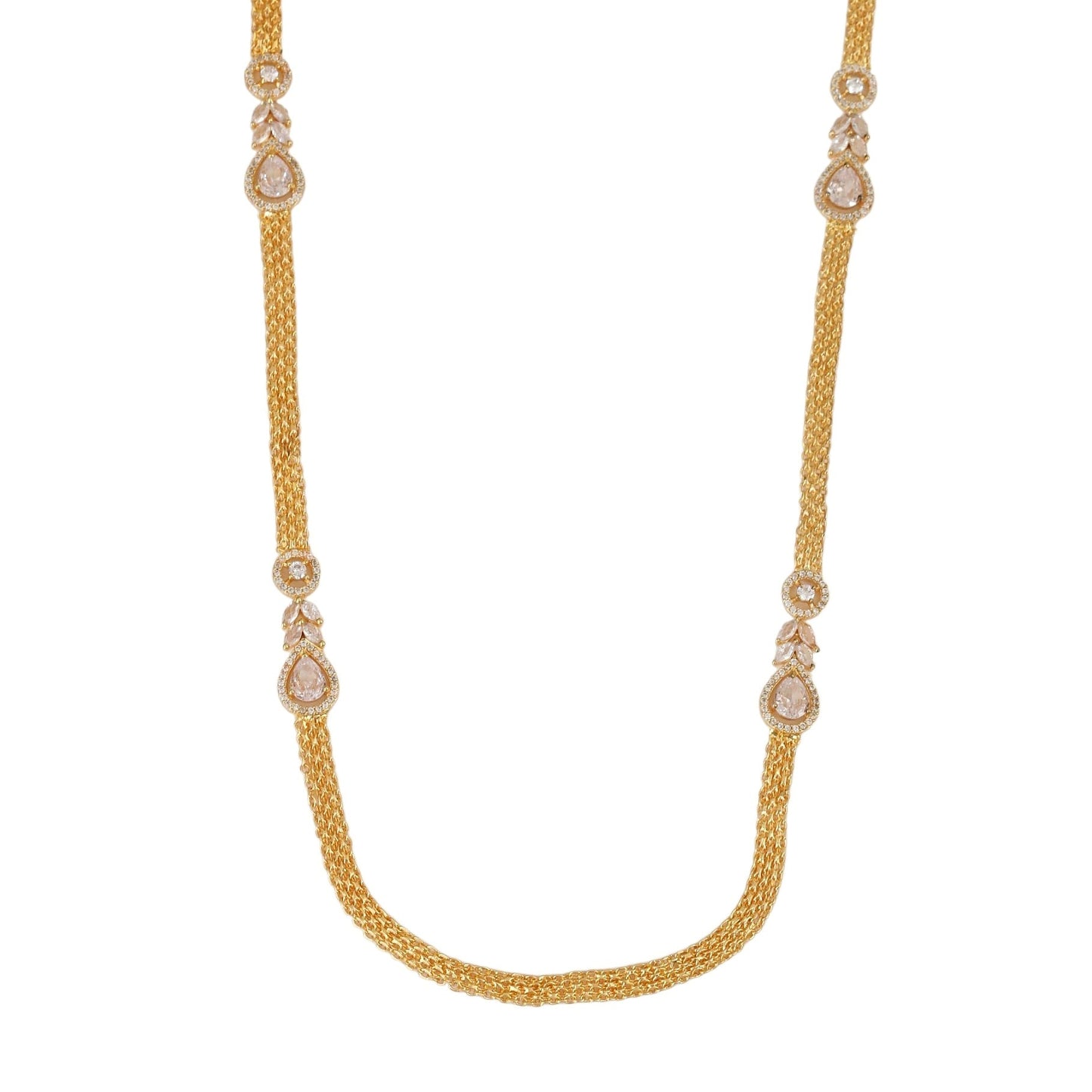 Leaflet Oval Gold Plated Necklace Set