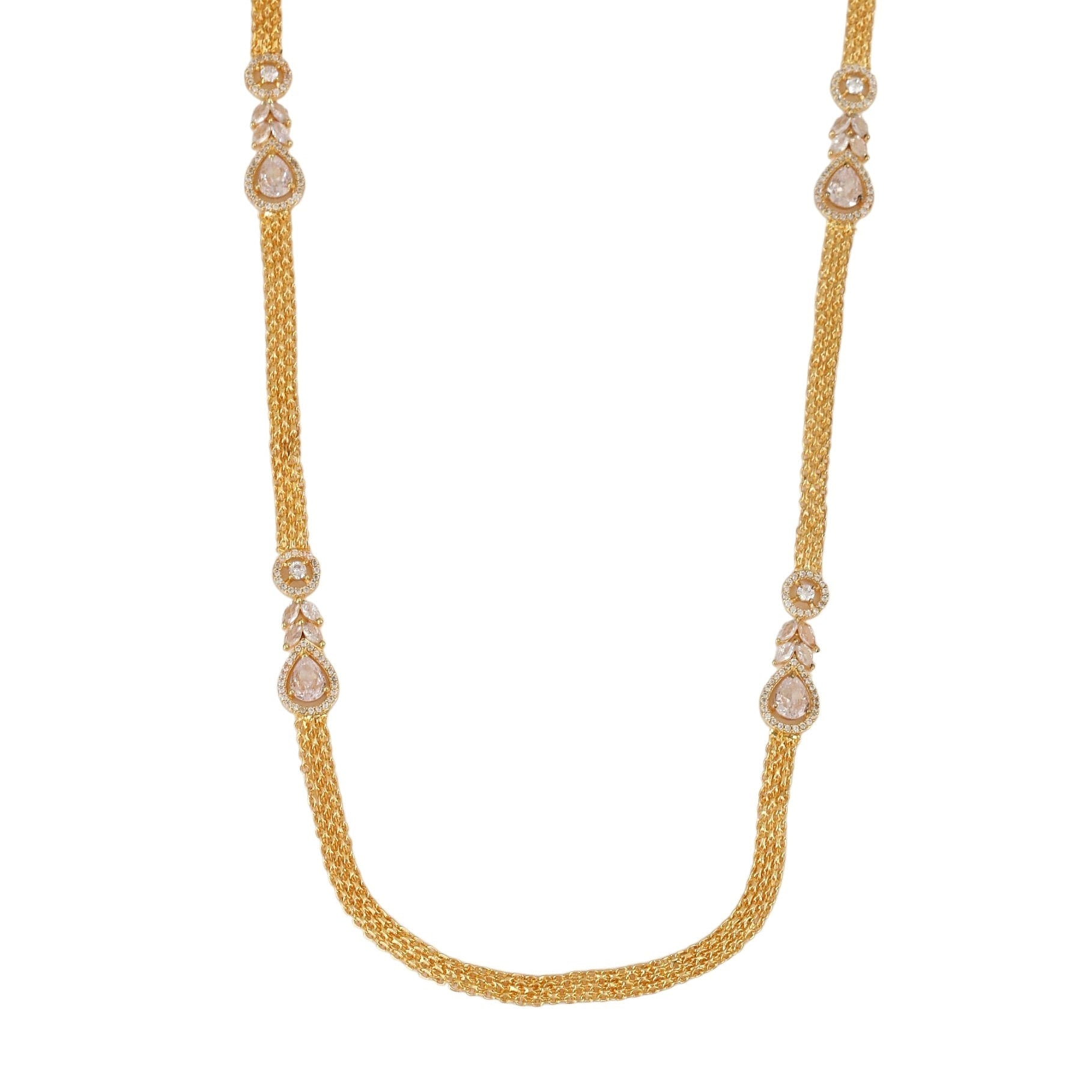 Leaflet Oval Gold Plated Necklace Set