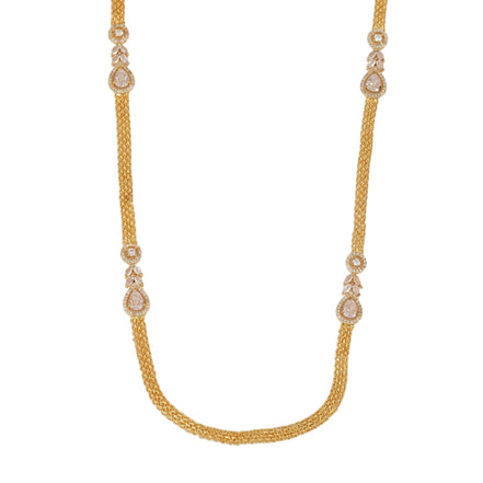 Leaflet Oval Gold Plated Necklace Set