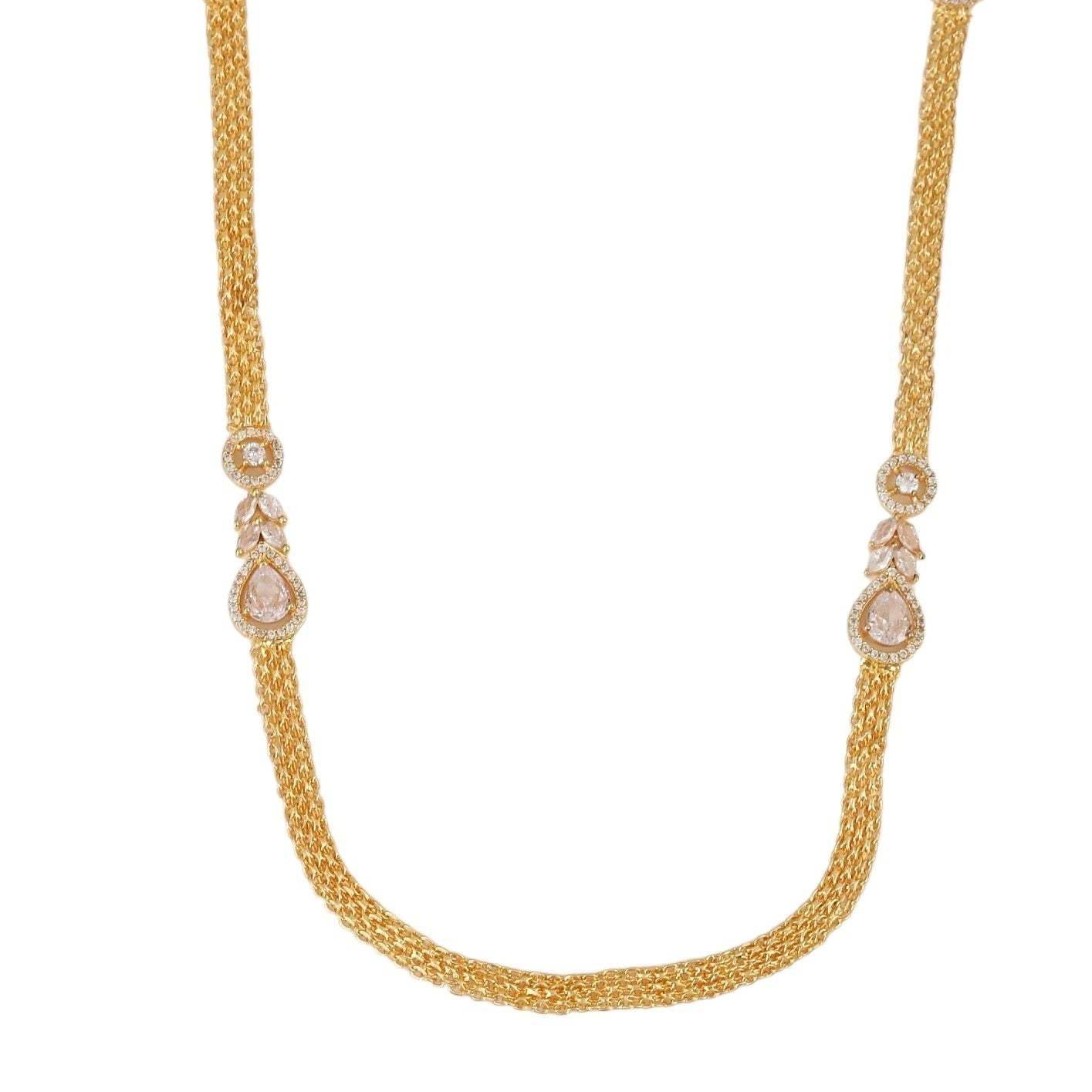 Leaflet Oval Gold Plated Necklace Set