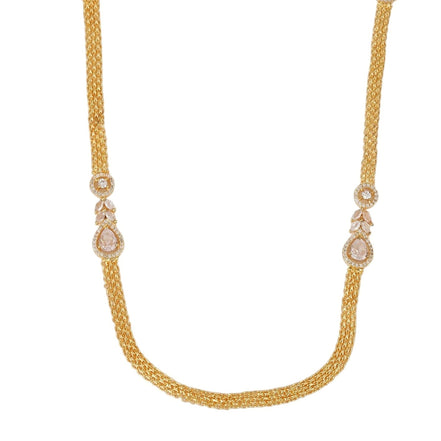 Leaflet Oval Gold Plated Necklace Set