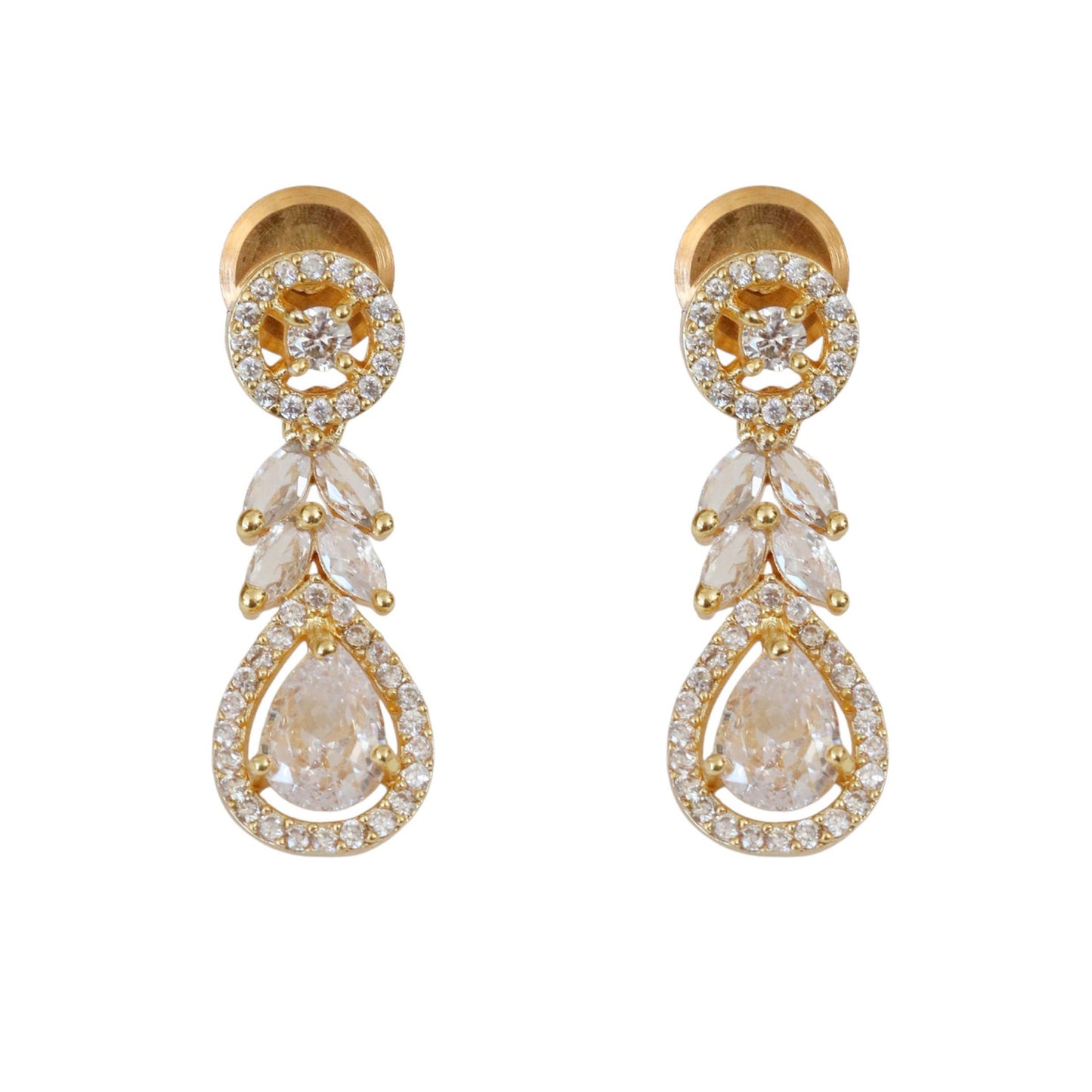 Leaflet Oval Gold Plated Necklace Set