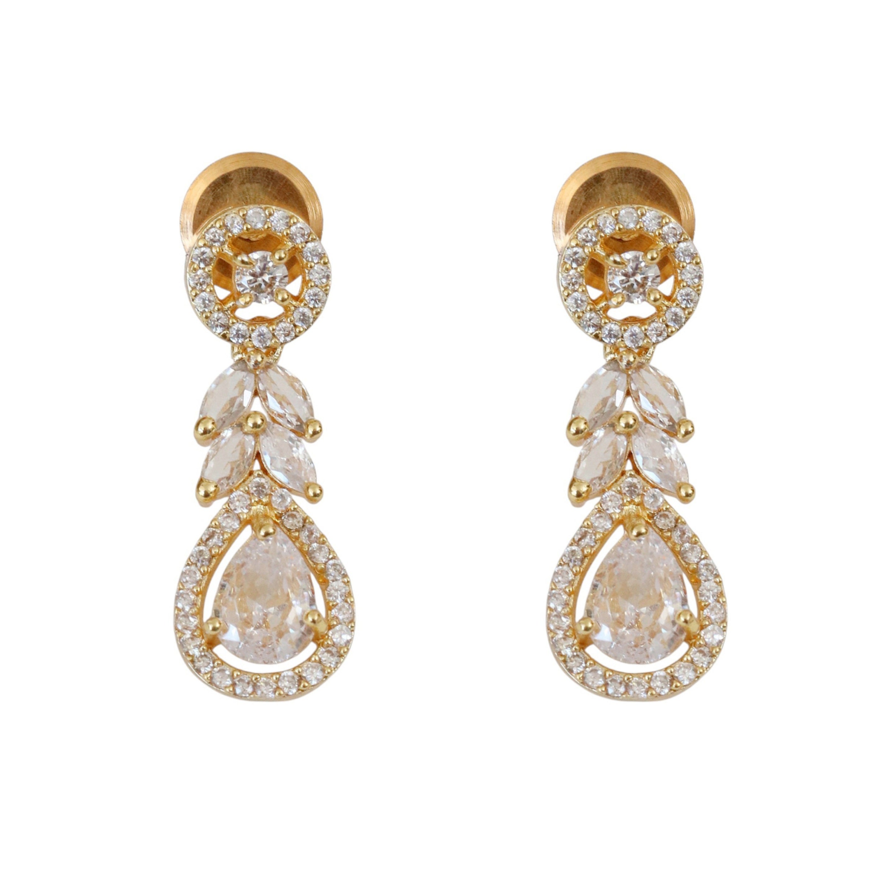 Leaflet Oval Gold Plated Necklace Set