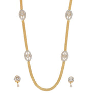 Gloomered Oval Gold Silver Plated Necklace Set