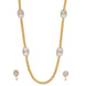 Gloomered Oval Gold Silver Plated Necklace Set