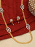 Gloomered Oval Gold Silver Plated Necklace Set