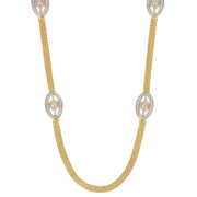 Gloomered Oval Gold Silver Plated Necklace Set