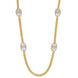 Gloomered Oval Gold Silver Plated Necklace Set