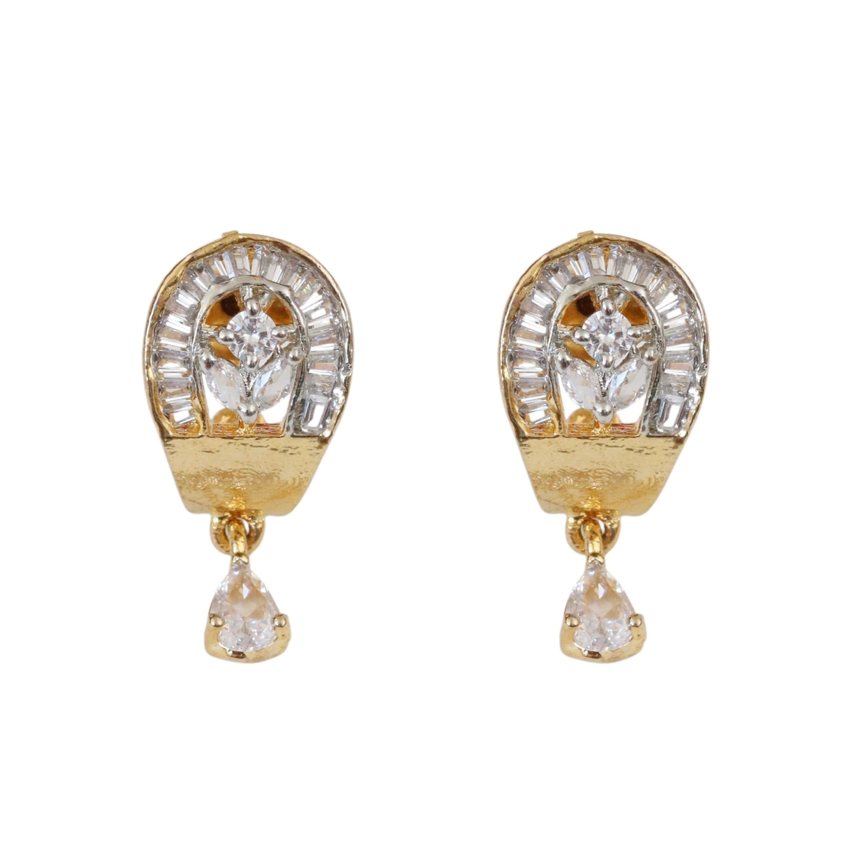 Gloomered Oval Gold Silver Plated Necklace Set
