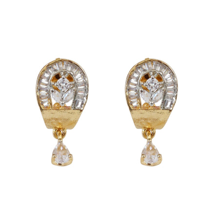 Gloomered Oval Gold Silver Plated Necklace Set