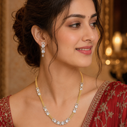 Elegant Gold Silver Plated Necklace Set
