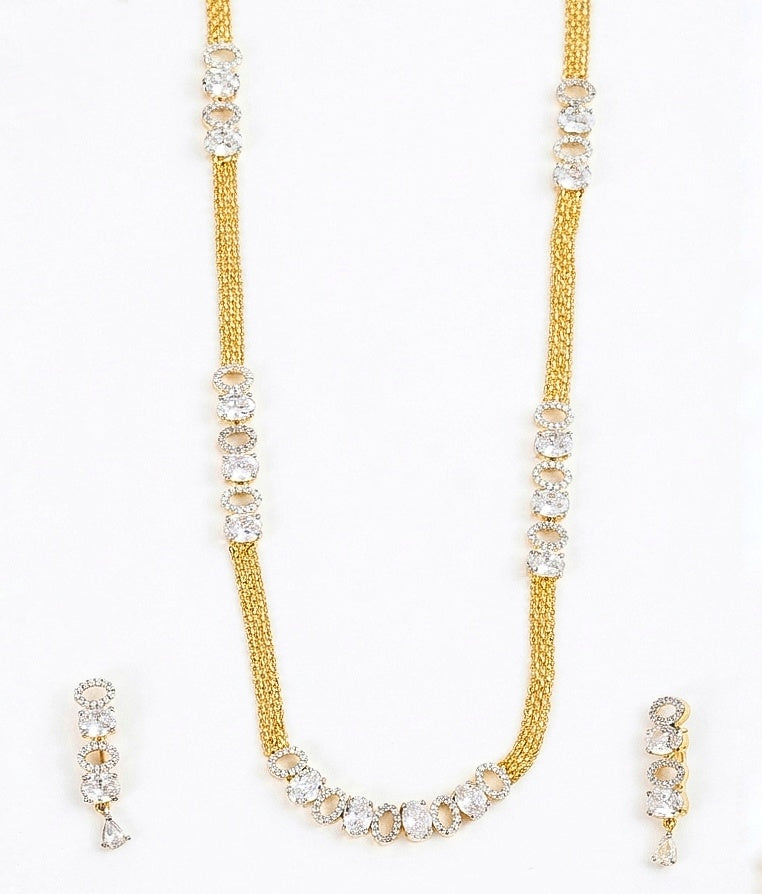 Elegant Gold Silver Plated Necklace Set