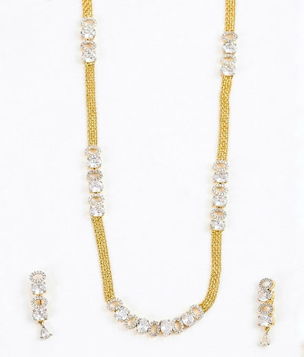 Elegant Gold Silver Plated Necklace Set