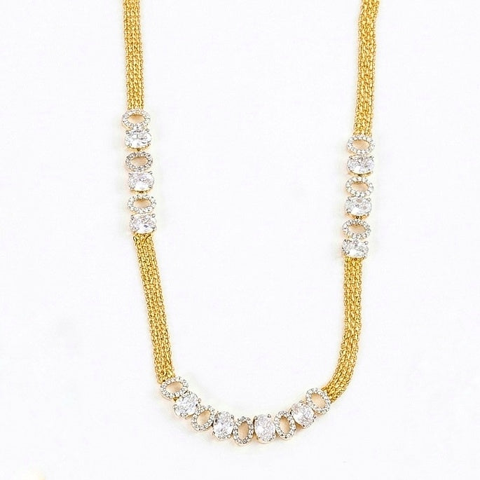 Elegant Gold Silver Plated Necklace Set