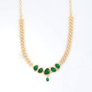 Elegant Stoned Gold Plated Necklace Set