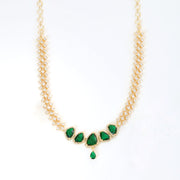 Elegant Stoned Gold Plated Necklace Set