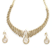 Zig Zag Curved Mehendi Plated Necklace Set with Earrings
