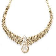 Zig Zag Curved Mehendi Plated Necklace Set with Earrings