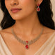 Zig Zag Curved Mehendi Plated Necklace Set with Earrings
