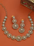 Luxurious Circular Mehendi Plated Necklace Set with Earrings