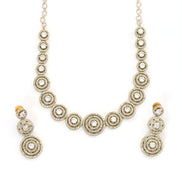 Luxurious Circular Mehendi Plated Necklace Set with Earrings