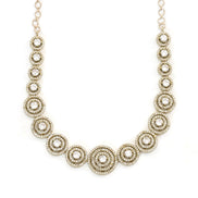 Luxurious Circular Mehendi Plated Necklace Set with Earrings