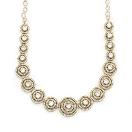 Luxurious Circular Mehendi Plated Necklace Set with Earrings