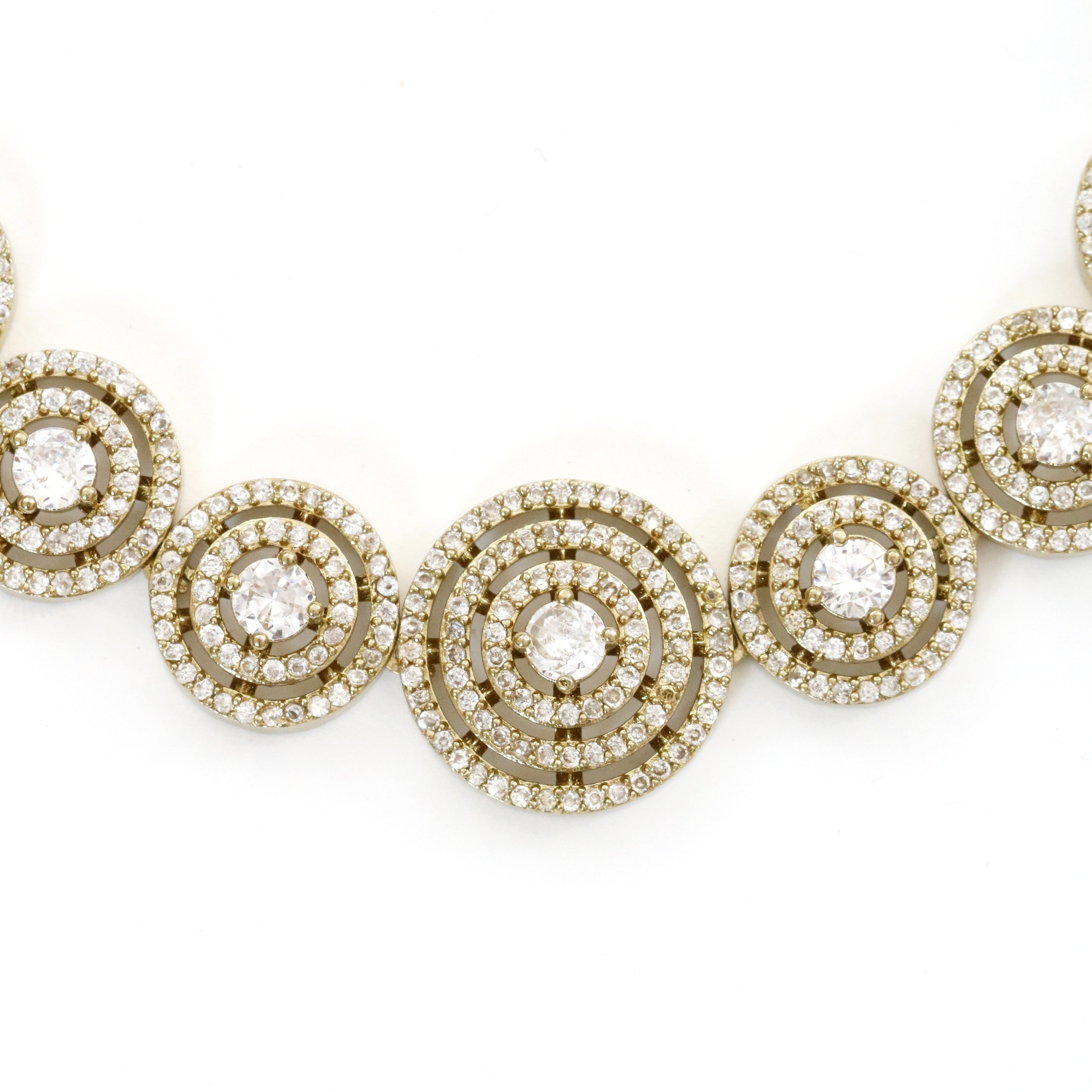 Luxurious Circular Mehendi Plated Necklace Set with Earrings