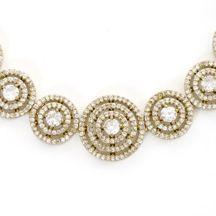 Luxurious Circular Mehendi Plated Necklace Set with Earrings