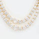 Double Layered White Stoned Gold Plated Necklace Set with Earrings