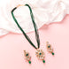 Floral Echanted Beaded Gold Plated Necklace Set with Earrings