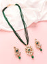 Floral Echanted Beaded Gold Plated Necklace Set with Earrings