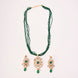 Floral Echanted Beaded Gold Plated Necklace Set with Earrings
