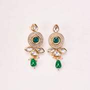 Floral Echanted Beaded Gold Plated Necklace Set with Earrings