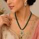 Floral Echanted Beaded Gold Plated Necklace Set with Earrings