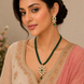 Floral Echanted Beaded Gold Plated Necklace Set with Earrings