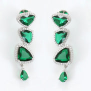 Zig Zag Enchanted Rhodium Plated Necklace Set with Earrings